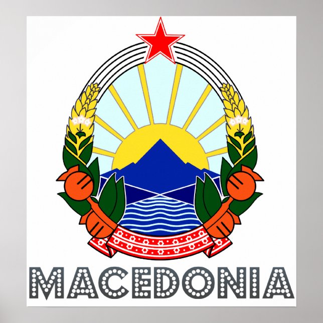 Poster Armoiries de Macédoine (Devant)