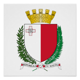 Poster armoiries de Malte symbole emblème drapeau