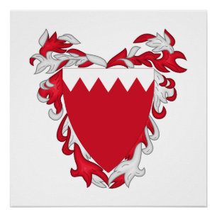 Poster armoiries de pays de Bahreïn symbole emblème drape
