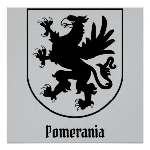Poster Armoiries de Poméranie Noir et Blanc Héraldique