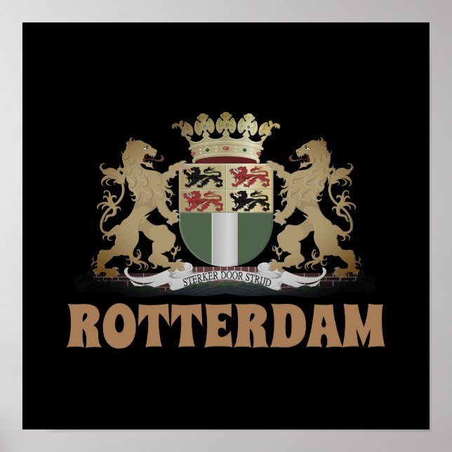 Poster Armoiries de Rotterdam, Pays-Bas (Devant)