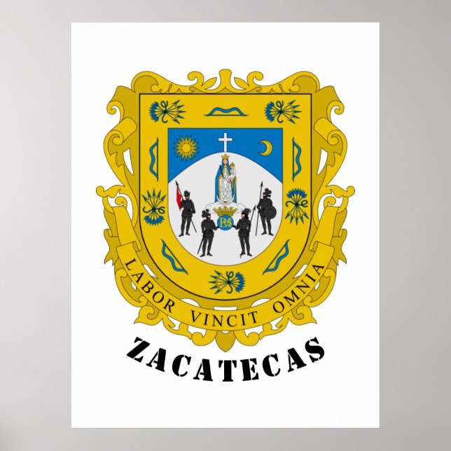 Poster Armoiries de Zacatecas, Mexique (Devant)