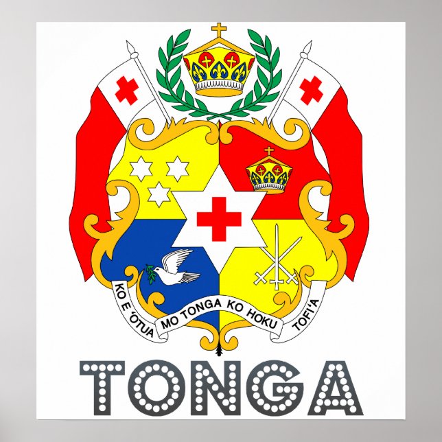 Poster Armoiries des Tonga (Devant)