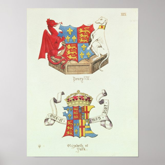 Poster Armoiries d'Henri VII et d'Elizabeth d'York (Devant)