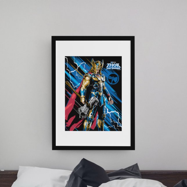 Poster Armoiries dorées Thor Electric Caractère Graphique (Créateur téléchargé)