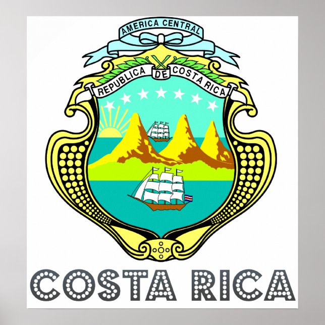 Poster Armoiries du Costa Rica (Devant)