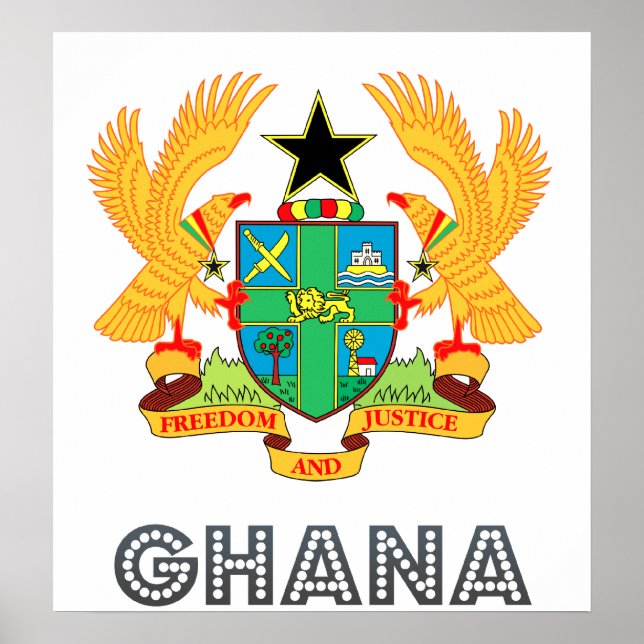 Poster Armoiries du Ghana (Devant)