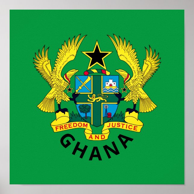Poster Armoiries du Ghana (Devant)