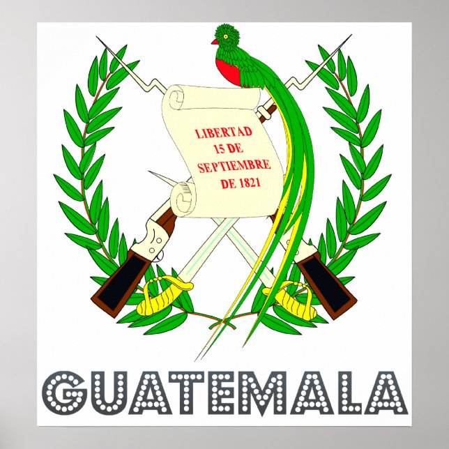 Poster Armoiries du Guatemala (Devant)