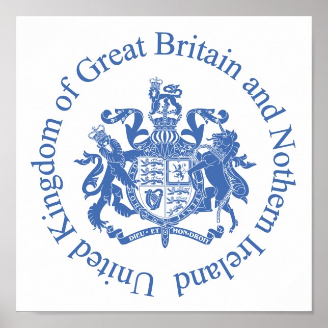 Poster Armoiries du Royaume-Uni (Devant)