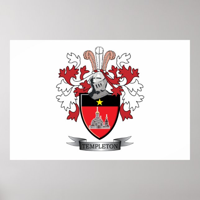 Poster Armoiries du Templeton Family Crest (Devant)