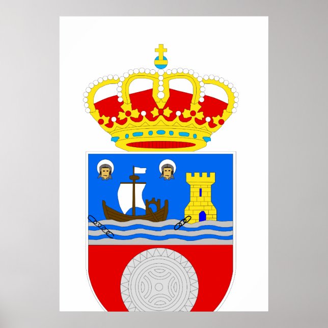 Poster Armoiries officielles Cantabrie Espagne Symbole Lo (Devant)