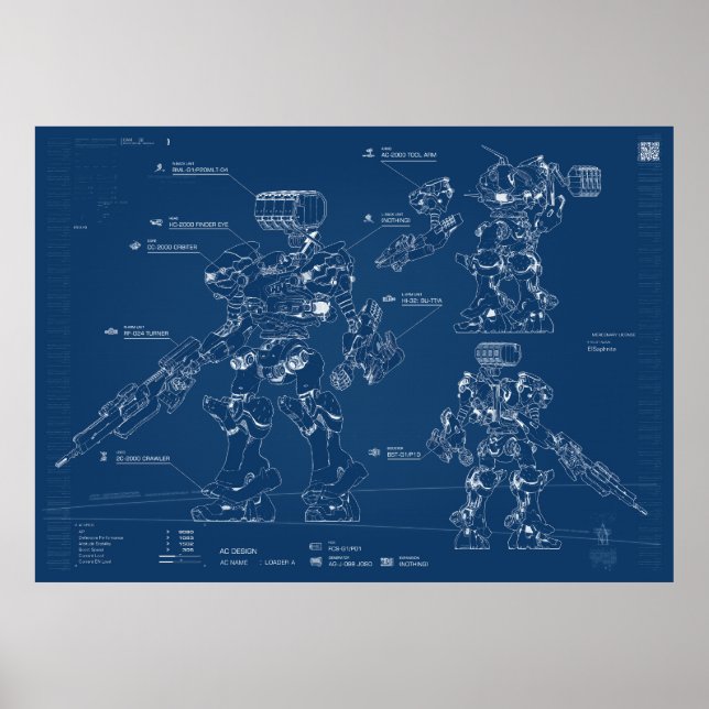 Poster Armored core Blueprint (Devant)