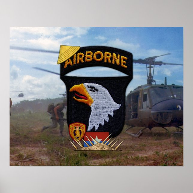 Poster Army 101st ABN Div criant Eagles Patch (Devant)