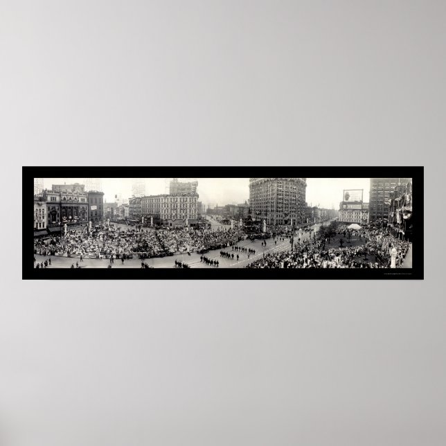 Poster Army Parade Detroit Photo 1914 (Devant)