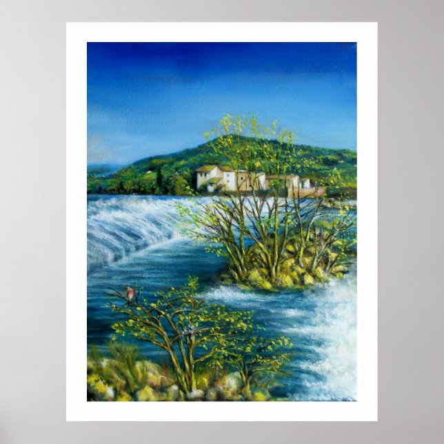 Poster ARNO RIVER À ROVEZZANO Florence Paysage toscan (Devant)