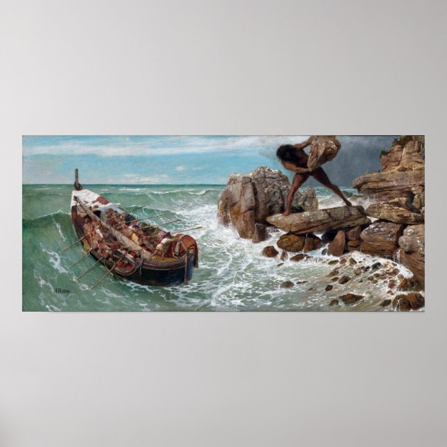 Poster Arnold Böcklin Odysseus et Polyphemus (Devant)