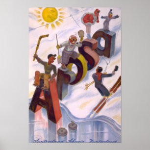 Poster Arosa, Suisse Voyage Art Vintage Imprimer