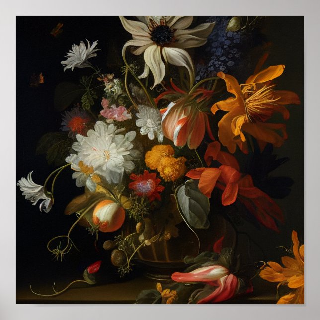 Poster Arrangement de fleurs d'été Durée de vie (Devant)