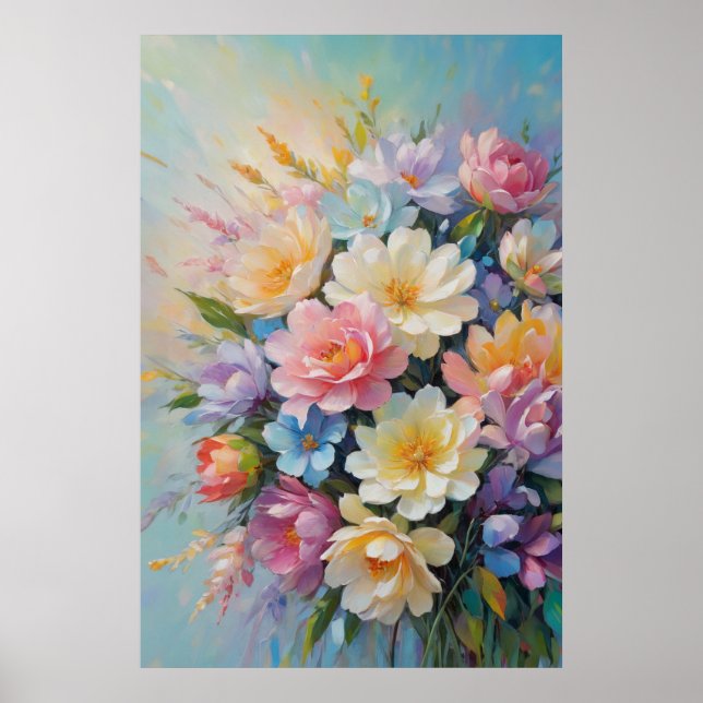 Poster Arrangement de fleurs peint (Devant)
