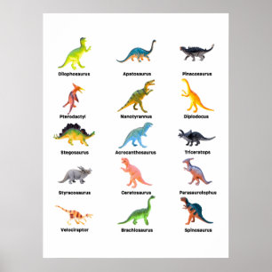 Poster Array of Dinosaurs