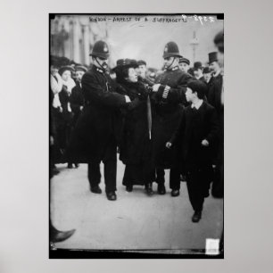 Poster Arrestation d'une Suffragette à Londres Angleterre