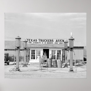 Poster Arrêt de camion au Texas, 1939. Photo vintage