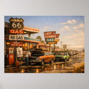 Poster Arrêt de gaz dernier chance Route 66