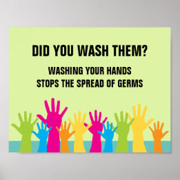 Poster Arrêt De Lavage De Main Diffusion De Germes Mains