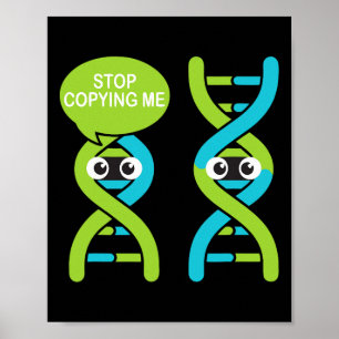 Poster Arrête de me copier Drôle de jeu de mots scientifi