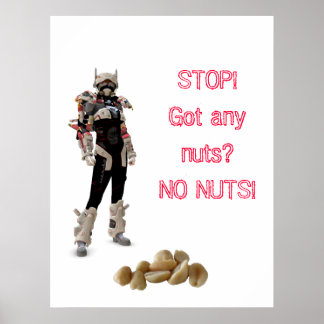 Poster ARRÊTE ! T'as des noix ? PAS DE NUTS !