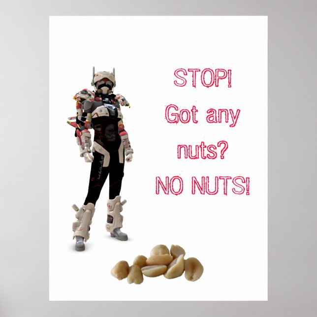 Poster ARRÊTE ! T'as des noix ? PAS DE NUTS ! (Devant)
