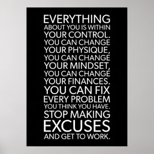 Poster Arrêter de faire des discours - Motivation de succ