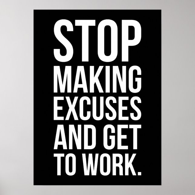 Poster Arrêter de faire des examens - Succès Motivational (Devant)