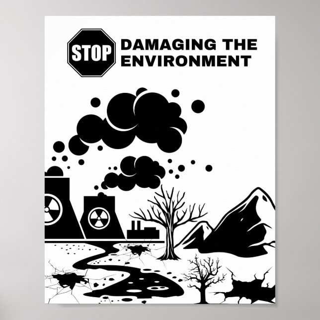 Poster arrêter endommager l'environnement (Devant)