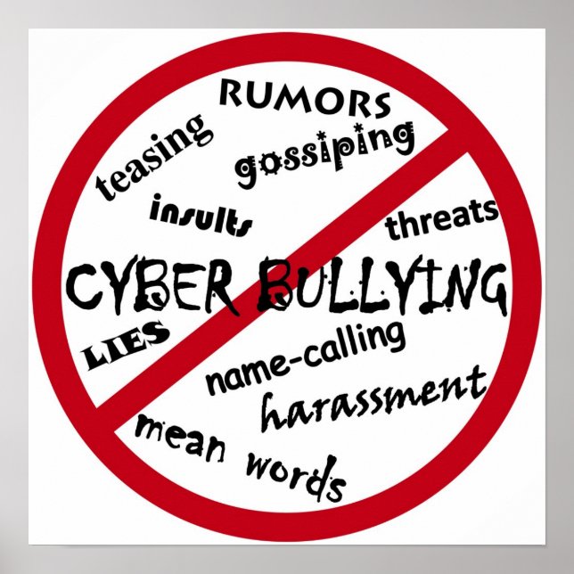 Poster Arrêter l'affiche de la cyberintimidation (Devant)