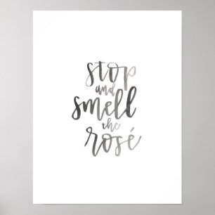 Poster Arrêtez et sentez le Rose - art de chariot de