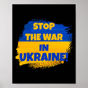 Poster Arrêtez la guerre en Ukraine - Paix dans le monde 