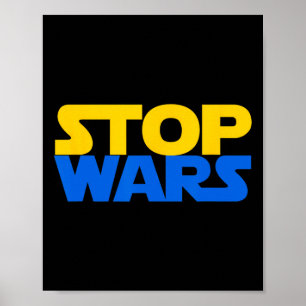 Poster Arrêtez Les Guerres Ukraine Slava Drapeau Ukrainie