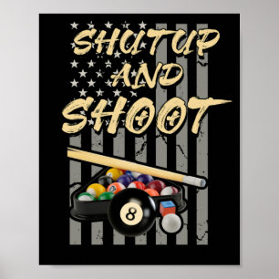 Poster Arrêtez-vous et tirez Billard 8 Ball Pool Player