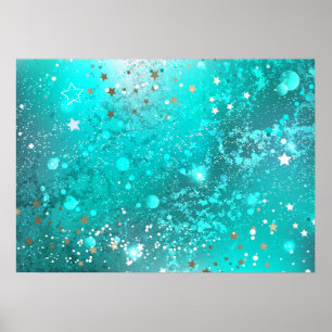 Poster Arrière - plan à huile Turquoise de la menthe