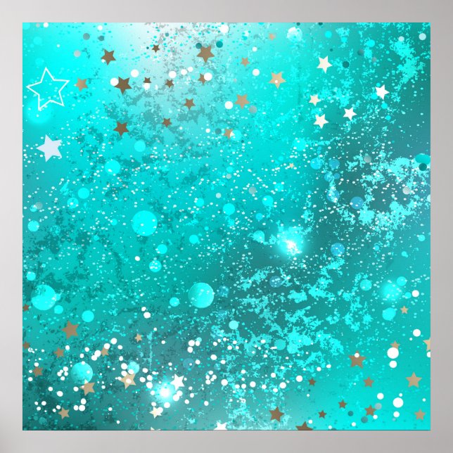 Poster Arrière - plan à huile Turquoise de la menthe (Devant)