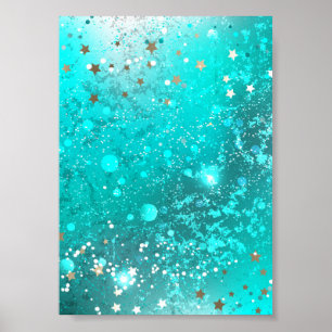 Poster Arrière - plan à huile Turquoise de la menthe