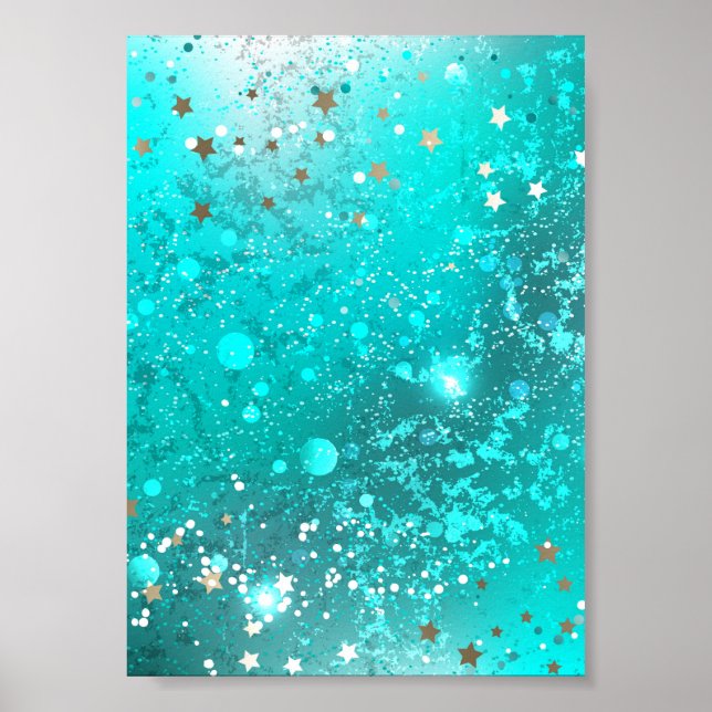 Poster Arrière - plan à huile Turquoise de la menthe (Devant)