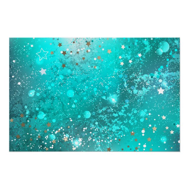 Poster Arrière - plan à huile Turquoise de la menthe (Devant)