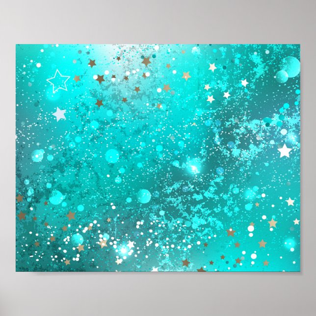 Poster Arrière - plan à huile Turquoise de la menthe (Devant)