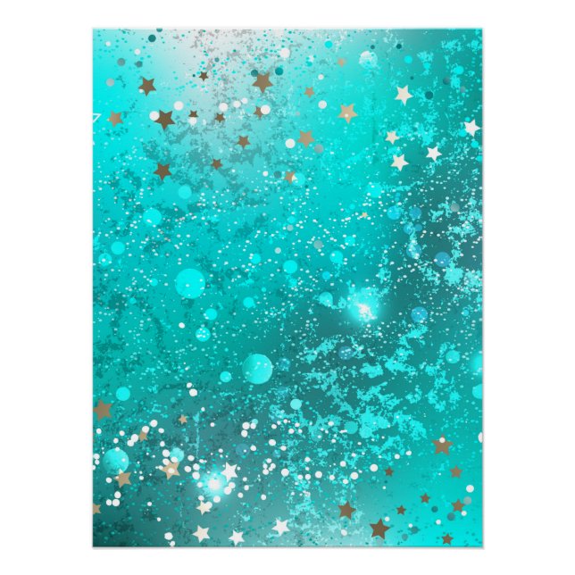 Poster Arrière - plan à huile Turquoise de la menthe (Devant)