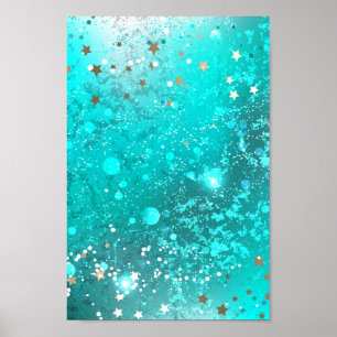 Poster Arrière - plan à huile Turquoise de la menthe
