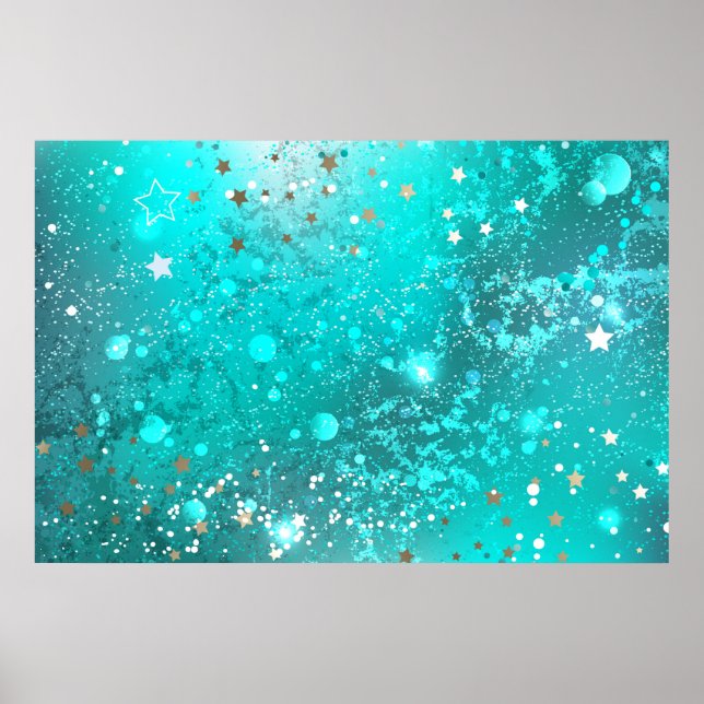 Poster Arrière - plan à huile Turquoise de la menthe (Devant)