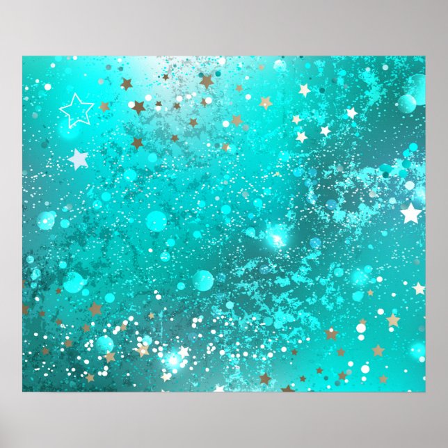 Poster Arrière - plan à huile Turquoise de la menthe (Devant)